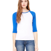 Ladies' Baby Rib Three-QuarterSleeve Contrast Raglan T-Shirt