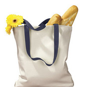 Canvas Tote with Contrasting Handles