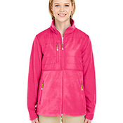 Ladies' Fleece Jacket with Quilted Yoke Overlay