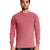 Adult Inspired Dye Long-Sleeve Crew with Pocket