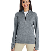 Ladies' 3-Stripes Heather Quarter-Zip