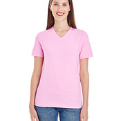 Ladies' Fine Jersey Short-Sleeve V-Neck