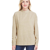 Ladies' Weekend French Terry Mock Neck Crew