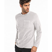 Unisex USA Made Velour Long-Sleeve Pocket T-Shirt