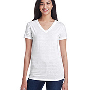 Ladies' Invisible Stripe V-Neck T-Shirt