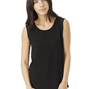 Ladies' Cap-Sleeve Satin Jersey Crew